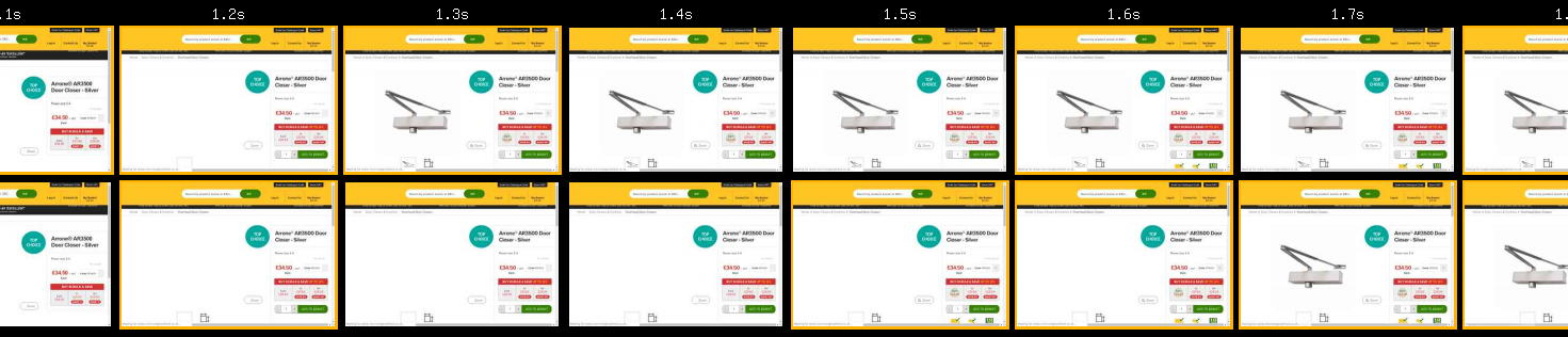 Comparison demonstrating product images loading sooner with preconnect